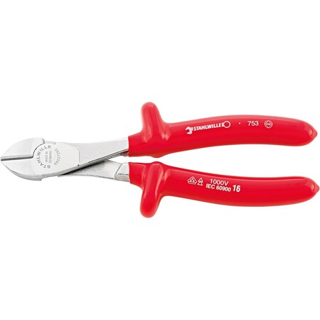 Stahlwille Tools VDE Hvy Dty side cutter standard bevel L.250 mm head chrome plated handles dip-coated insulation 66027250